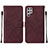 Leather Case Stands Flip Cover Holder Y07B for Samsung Galaxy S21 Ultra 5G Red