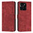 Leather Case Stands Flip Cover Holder Y07X for Huawei Honor X8b Red