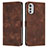 Leather Case Stands Flip Cover Holder Y07X for Motorola Moto E32 Brown