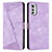 Leather Case Stands Flip Cover Holder Y07X for Motorola Moto E32 Purple