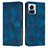 Leather Case Stands Flip Cover Holder Y07X for Motorola Moto Edge X30 Pro 5G Blue
