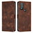 Leather Case Stands Flip Cover Holder Y07X for Motorola Moto G Power (2022) Brown