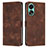Leather Case Stands Flip Cover Holder Y07X for Oppo A38 Brown