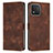 Leather Case Stands Flip Cover Holder Y08X for Huawei Honor X5 Brown