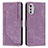 Leather Case Stands Flip Cover Holder Y08X for Motorola Moto E32 Purple