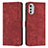 Leather Case Stands Flip Cover Holder Y08X for Motorola Moto E32 Red