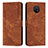 Leather Case Stands Flip Cover Holder Y08X for Nokia G30 Brown