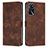 Leather Case Stands Flip Cover Holder Y08X for Oppo A54s Brown