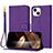Leather Case Stands Flip Cover Holder Y09X for Apple iPhone 14 Plus Purple