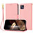 Leather Case Stands Flip Cover Holder Y09X for Motorola Moto G50 5G Rose Gold