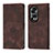 Leather Case Stands Flip Cover Holder YB1 for Huawei Honor X7b Brown