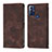 Leather Case Stands Flip Cover Holder YB1 for Motorola Moto G Power (2022) Brown