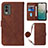 Leather Case Stands Flip Cover Holder YB1 for Nokia C210 Brown