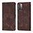 Leather Case Stands Flip Cover Holder YB1 for Nokia G11 Brown