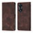 Leather Case Stands Flip Cover Holder YB1 for Oppo A78 5G Brown