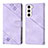 Leather Case Stands Flip Cover Holder YB1 for Samsung Galaxy S22 5G Clove Purple