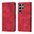Leather Case Stands Flip Cover Holder YB1 for Samsung Galaxy S23 Ultra 5G Red