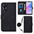 Leather Case Stands Flip Cover Holder YB3 for Oppo A58 5G Black