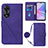Leather Case Stands Flip Cover Holder YB3 for Oppo A58 5G Purple