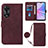 Leather Case Stands Flip Cover Holder YB3 for Oppo A58 5G Red