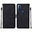 Leather Case Stands Flip Cover Holder YB4 for Motorola Moto G Power (2022) Black