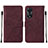 Leather Case Stands Flip Cover Holder YB4 for Oppo A78 5G Red