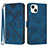 Leather Case Stands Flip Cover Holder YX1 for Apple iPhone 13 Blue
