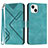 Leather Case Stands Flip Cover Holder YX1 for Apple iPhone 14 Green