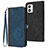 Leather Case Stands Flip Cover Holder YX1 for Motorola Moto G 5G (2023) Blue