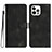 Leather Case Stands Flip Cover Holder YX2 for Apple iPhone 13 Pro Black
