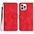 Leather Case Stands Flip Cover Holder YX2 for Apple iPhone 13 Pro Max Red Wine