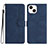 Leather Case Stands Flip Cover Holder YX2 for Apple iPhone 14 Plus Blue