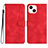 Leather Case Stands Flip Cover Holder YX2 for Apple iPhone 14 Plus Red Wine