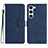 Leather Case Stands Flip Cover Holder YX2 for Samsung Galaxy S22 Plus 5G Blue