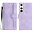 Leather Case Stands Flip Cover Holder YX2 for Samsung Galaxy S23 Plus 5G Purple