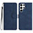Leather Case Stands Flip Cover Holder YX2 for Samsung Galaxy S23 Ultra 5G Blue