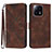 Leather Case Stands Flip Cover Holder YX2 for Xiaomi Mi 13 Pro 5G Brown