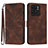 Leather Case Stands Flip Cover Holder YX3 for Motorola Moto Edge (2023) 5G Brown