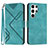 Leather Case Stands Flip Cover Holder YX3 for Samsung Galaxy S22 Ultra 5G Green