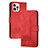 Leather Case Stands Flip Cover Holder YX4 for Apple iPhone 13 Pro Max Red