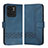 Leather Case Stands Flip Cover Holder YX4 for Motorola Moto Edge (2023) 5G Blue