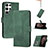 Leather Case Stands Flip Cover Holder YX4 for Samsung Galaxy S22 Ultra 5G Green