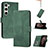 Leather Case Stands Flip Cover Holder YX4 for Samsung Galaxy S23 Plus 5G Green