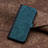 Leather Case Stands Flip Cover Holder YX5 for Samsung Galaxy S22 5G Green