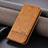 Leather Case Stands Flip Cover Holder YZ1 for Apple iPhone 14 Pro Max Light Brown