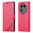 Leather Case Stands Flip Cover Holder YZ4 for Oppo Find X6 Pro 5G Hot Pink
