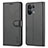 Leather Case Stands Flip Cover Holder YZ5 for Oppo Reno9 5G Black