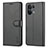 Leather Case Stands Flip Cover Holder YZ5 for Oppo Reno9 Pro 5G Black