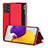 Leather Case Stands Flip Cover Holder ZL1 for Samsung Galaxy A72 5G Red