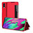 Leather Case Stands Flip Cover Holder ZL2 for Samsung Galaxy A40 Red